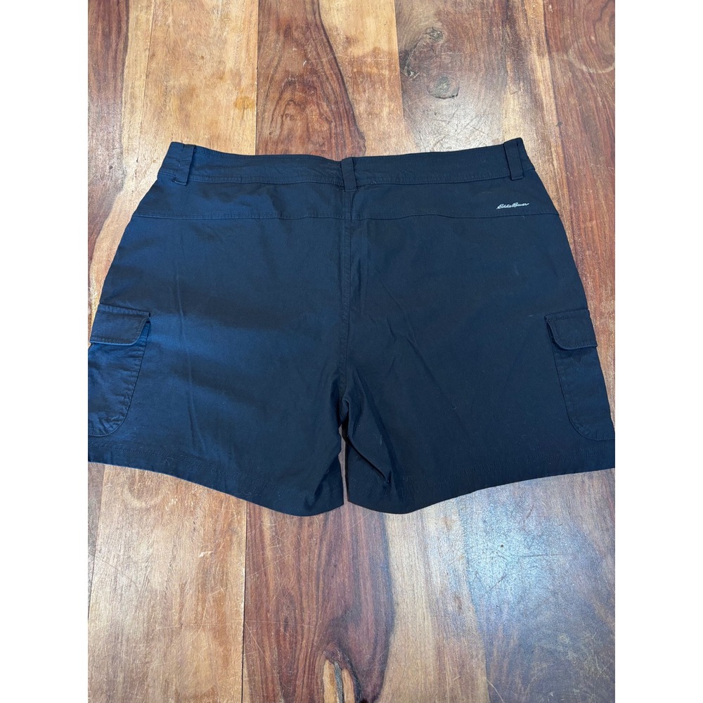 Eddie Bauer cargo shorts women size 18 black outdoor utility hiking gorpcore